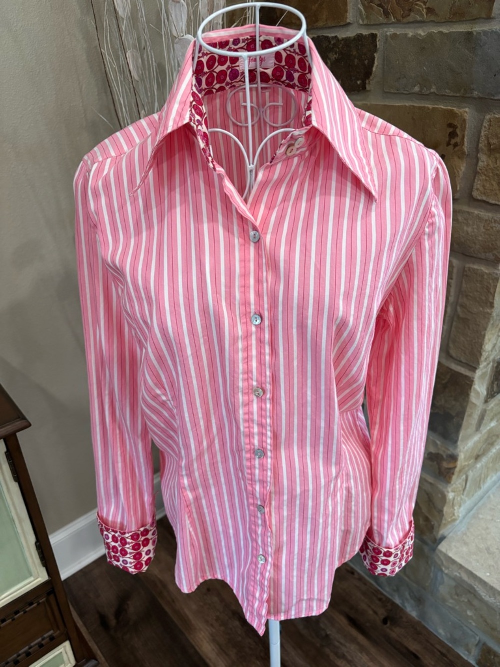 Fountys Pink & White Striped Cotton Shirt